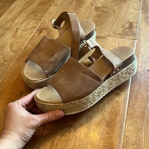 womens platform sandals tan